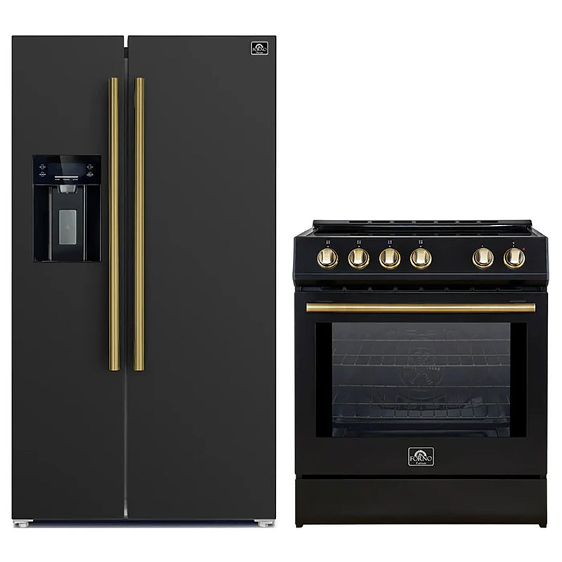Forno FBDL-014-14CAUS 30 in. Appliance Package in Black
