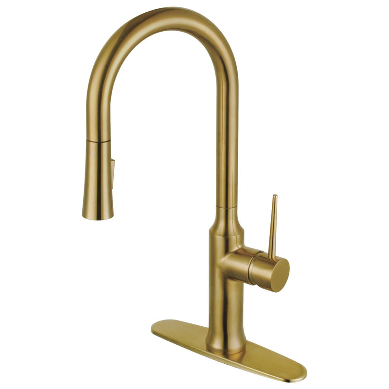 Kingston Brass LS2723NYL Kitchen Faucet in Brushed Brass