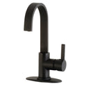 Kingston Sona LS8610CTL - Continental One-Handle 1-Hole Deck Mount Bar Faucet, Matte Black