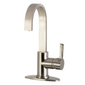 Kingston Sona LS8618CTL - Continental One-Handle 1-Hole Deck Mount Bar Faucet, Brushed Nickel
