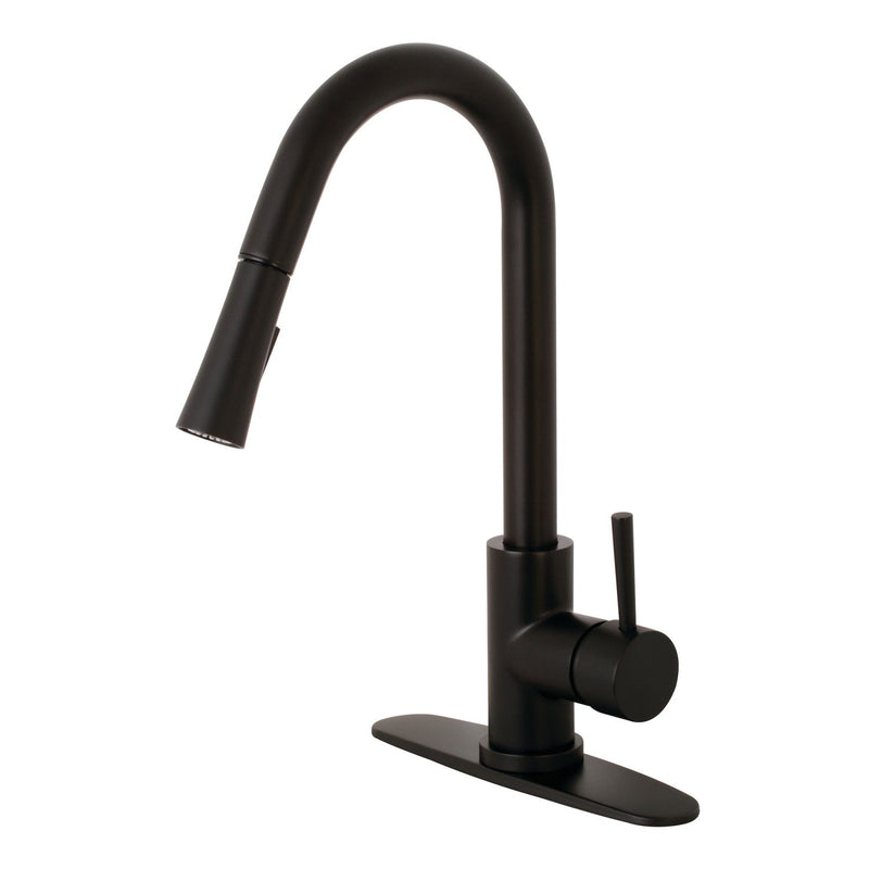 Kingston Brass LS8620DL Kitchen Faucet in Matte Black