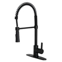 Kingston Sona LS8670CTL - Continental Single-Handle 1-Hole Deck Mount Pre-Rinse Kitchen Faucet, Matte Black