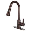Kingston Tulare LS8725CTL - Continental Single-Handle Pull-Down Kitchen Faucet, Oil Rubbed Bronze