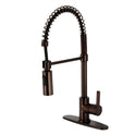 Kingston Sona LS8775CTL - Continental Single-Handle 1-Hole Deck Mount Pre-Rinse Kitchen Faucet, Oil Rubbed Bronze