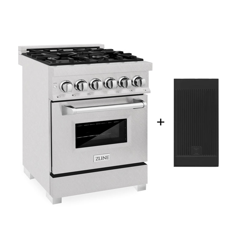 ZLINE RAS-SN-GR-24 24 in. Dual Fuel Range in Satin Stainless Steel