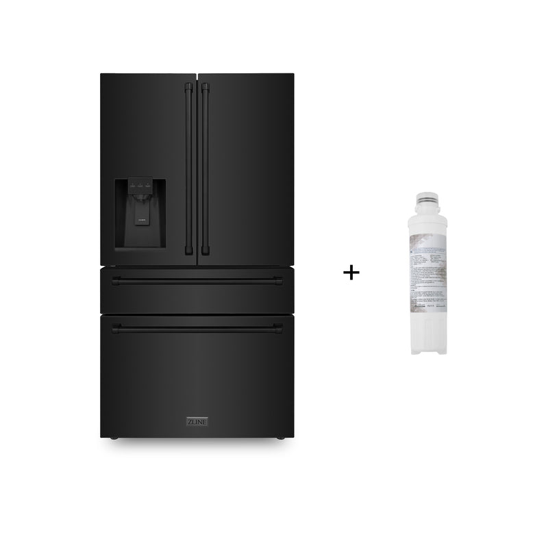 ZLINE RFM-W-WF-36-BS 36 in. French Door Refrigerator in Black Stainless Steel