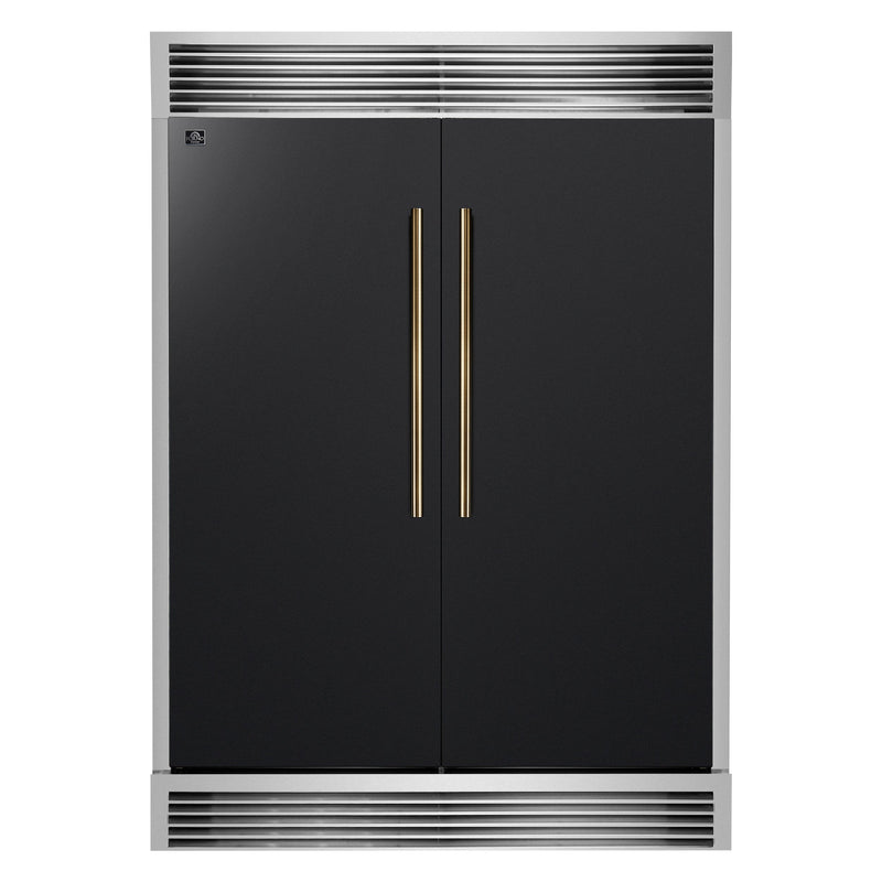Forno FFFFD1722-60SG-BLK Maderno 28 in. Side-by-Side Refrigerator in Black