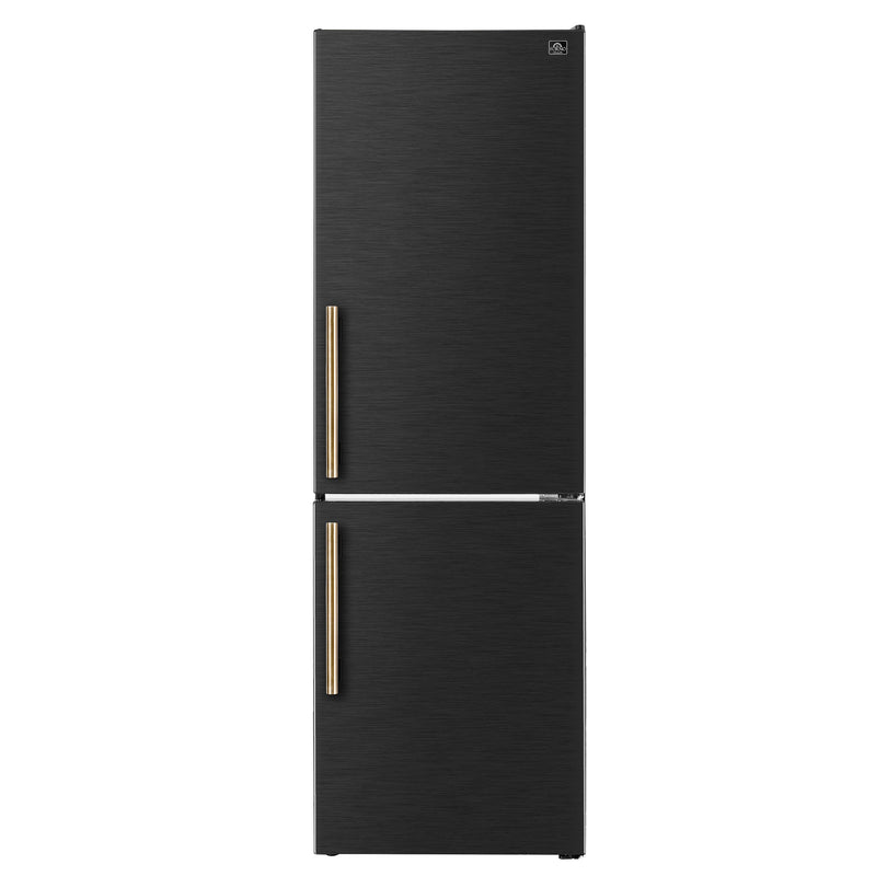 Forno FFFFD1766-24BLK-RS 24 in. Bottom Freezer Refrigerator in Black