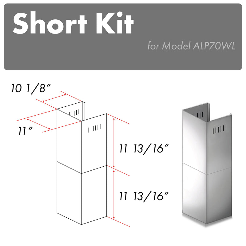 ZLINE 2-12 in. Alpine Short Chimney Pieces for 7 ft. to 8 ft. Ceilings (SK-ALP70WL) ZLINE