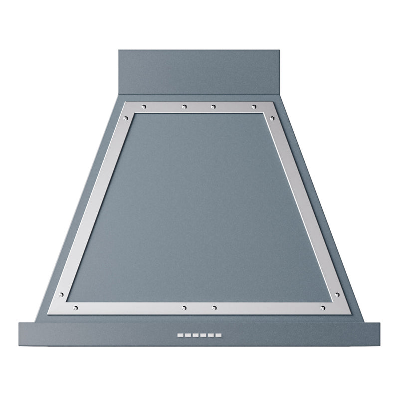 ILVE UANB30BGC Nostalgie II Noblesse 30 inch Range Hood with 600 CFM (Blue Grey, Chrome)