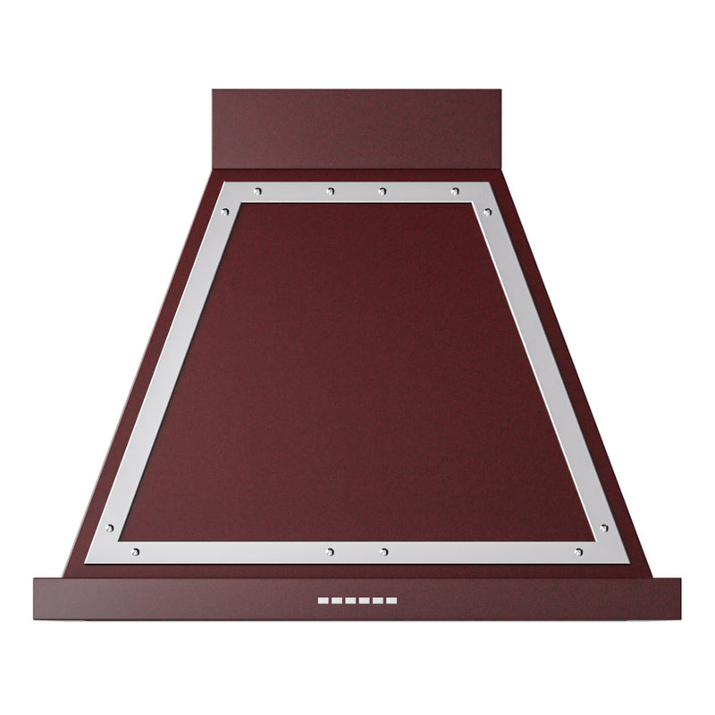 ILVE UANB30BUC Nostalgie II Noblesse 30 inch Range Hood with 600 CFM (Burgundy, Chrome)