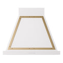 ILVE UANB30WHG Nostalgie II Noblesse 30 inch Range Hood with 600 CFM (White, Brass)