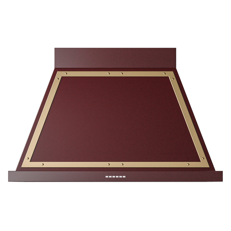 ILVE UANB40BUG Nostalgie II Noblesse 40 inch Range Hood with 600 CFM (Burgundy, Brass)