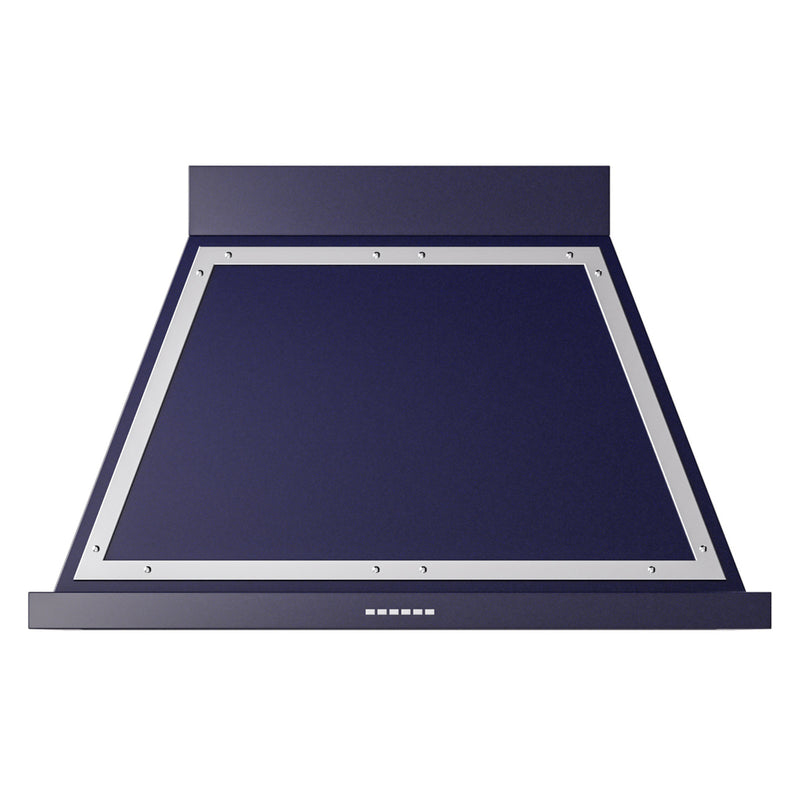 ILVE UANB40MBC Nostalgie II Noblesse 40 inch Range Hood with 600 CFM (Midnight Blue, Chrome)