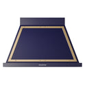 ILVE UANB40MBG Nostalgie II Noblesse 40 inch Range Hood with 600 CFM (Midnight Blue, Brass)
