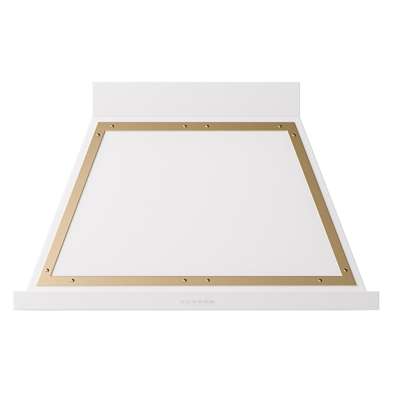 ILVE UANB40WHG Nostalgie II Noblesse 40 inch Range Hood with 600 CFM (White, Brass)