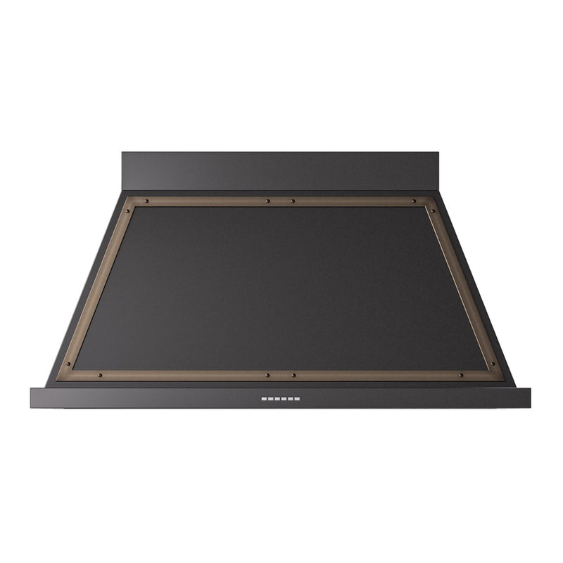 ILVE UANB48BKB Nostalgie II Noblesse 48 inch Range Hood with 600 CFM (Glossy Black, Burnished)
