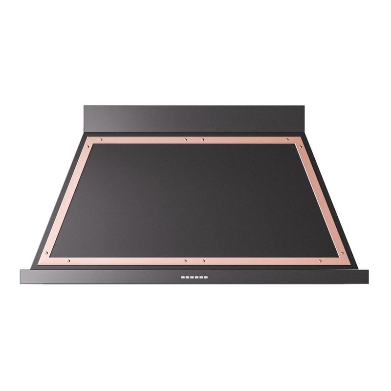 ILVE UANB48BKP Nostalgie II Noblesse 48 inch Range Hood with 600 CFM (Glossy Black, Copper)