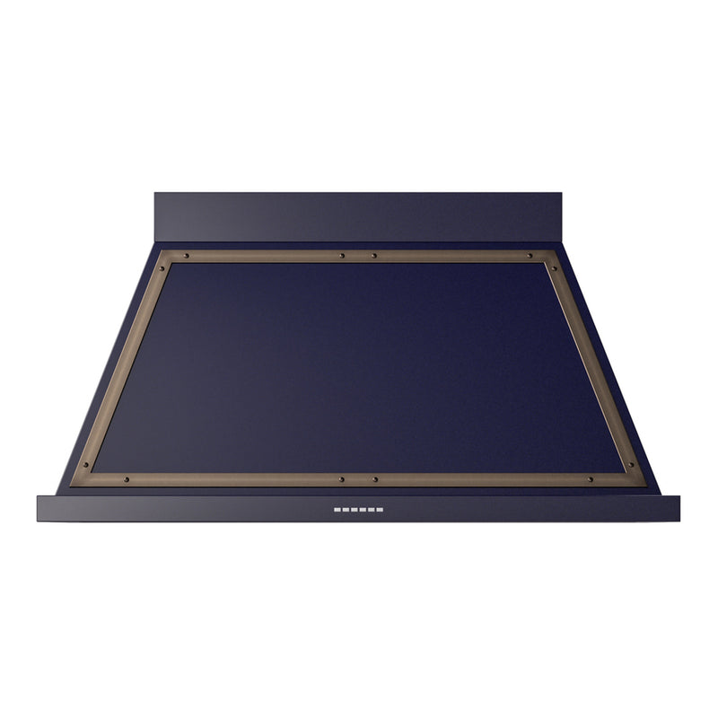 ILVE UANB48MBB Nostalgie II Noblesse 48 inch Range Hood with 600 CFM (Midnight Blue, Burnished)