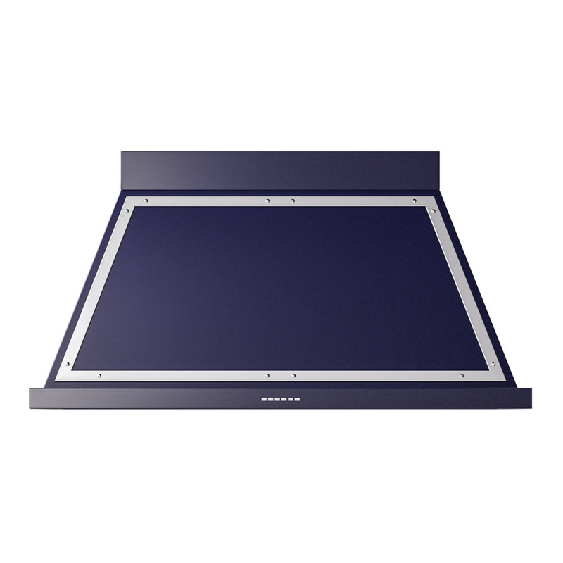 ILVE UANB48MBC Nostalgie II Noblesse 48 inch Range Hood with 600 CFM (Midnight Blue, Chrome)