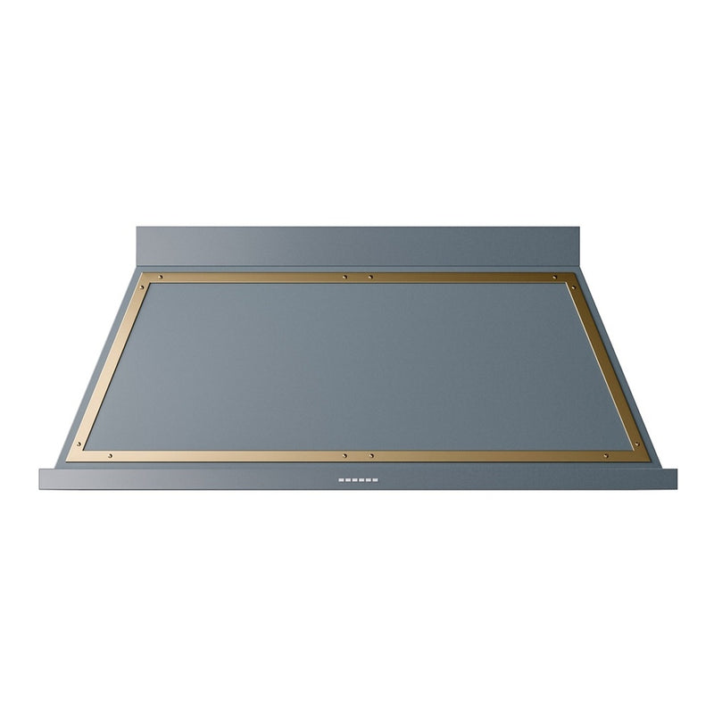 ILVE UANB60BGG Nostalgie II Noblesse 60 inch Range Hood with 600 CFM (Blue Grey, Brass)