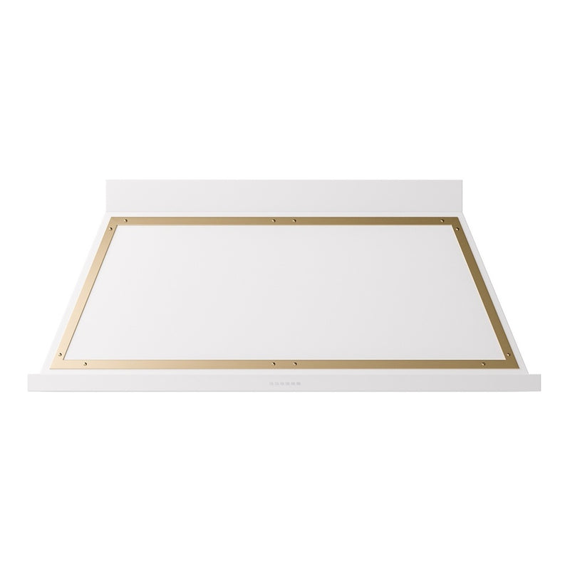 ILVE UANB60WHG Nostalgie II Noblesse 60 inch Range Hood with 600 CFM (White, Brass)