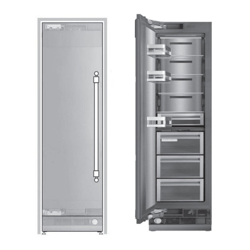 ILVE UFFC24SINPRY 24 inch Freezer Column with 12.3 cu. ft. Capacity, Automatic Ice Maker, up to 3.9 lb Daily Production, Full Size Ceiling LED Illumination Panel