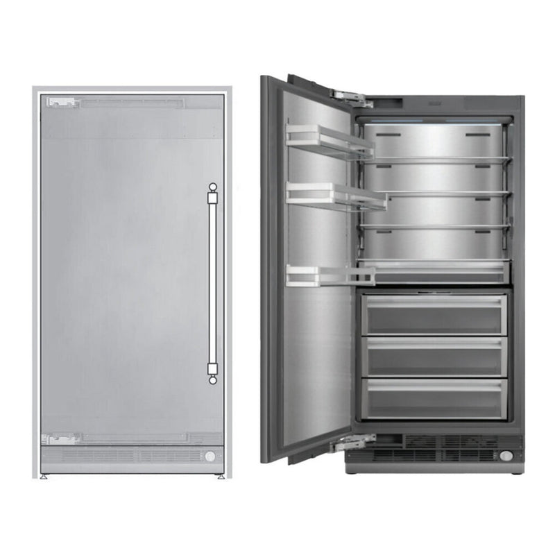 ILVE UFFC36SINPRY 36 inch Freezer Column with 20.1 cu. ft. Capacity, Automatic Ice Maker, up to 3.9 lb Daily Production, Full Size Ceiling LED Illumination Panel