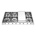 ILVE UHCP1265FNSSCLP Nostalgie II 48 inch Built-In Gas Cooktop with 8 Burners, Griddle, in Stainless Steel (Liquid Propane, Chrome)