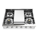 ILVE UHCP36FSSLP Professional Plus II 36 inch Built-In Gas Rangetop with Griddle, in Stainless Steel (Liquid Propane)