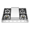 ILVE UHCP965FSSLP Professional Plus II 36 inch Built-In Gas Cooktop with Griddle, in Stainless Steel (Liquid Propane)