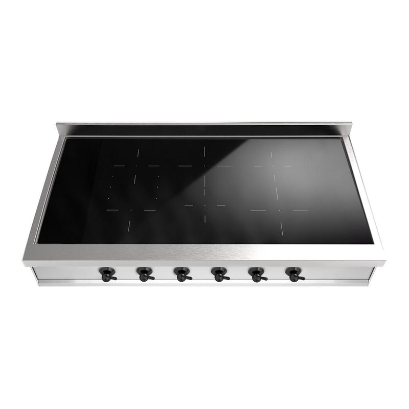 ILVE UHCPI486NSSB Nostalgie II 48 inch Built-In Induction Rangetop with 6 Elements, Stainless Steel (Burnished)