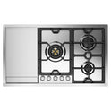 ILVE UHCPMT95FSSLP Panoramagic 36 inch Built-In Gas Cooktop with 5 Burners, in Stainless Steel (Liquid Propane, 5 Sealed Burners + Griddle)
