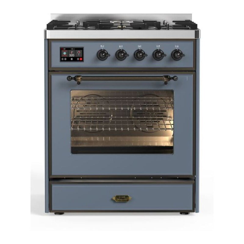 ILVE UM30DNE3BGB Majestic II 30 in. Dual Fuel Range in Blue Grey