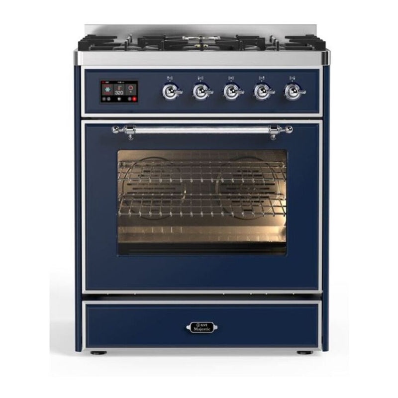 ILVE UM30DNE3MBC Majestic II 30 in. Dual Fuel Range in Midnight Blue