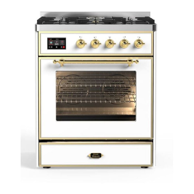 ILVE UM30DNE3WHG Majestic II 30 in. Dual Fuel Range in White