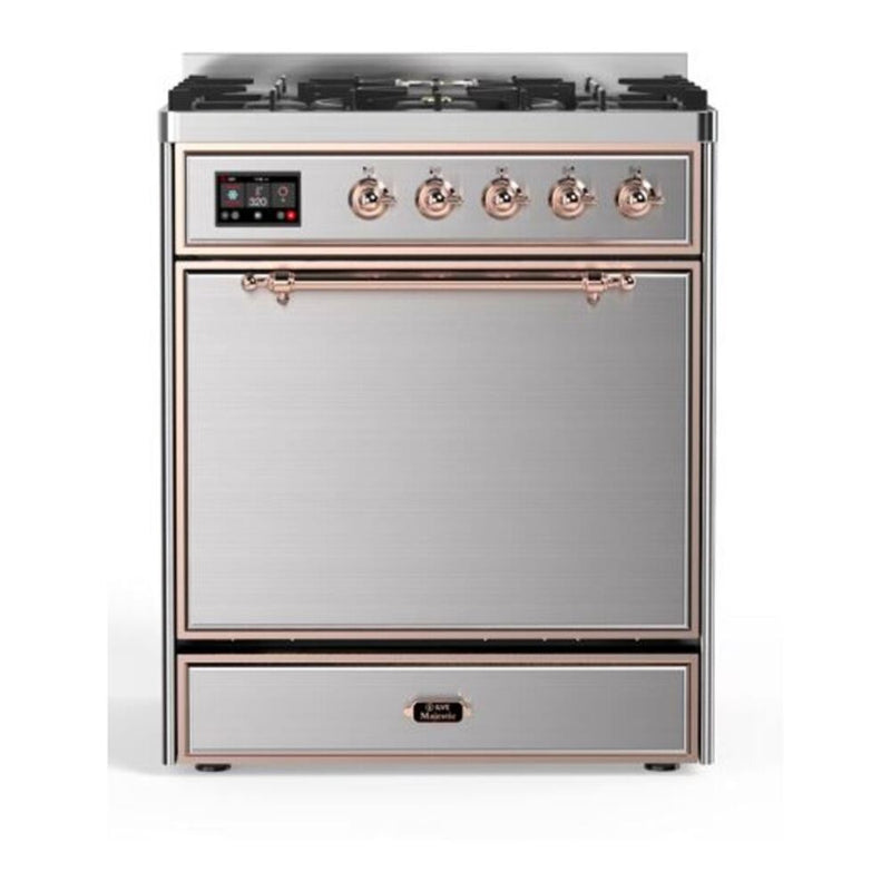 ILVE UM30DQNE3SSP Majestic II 30 in. Dual Fuel Range in Stainless Steel