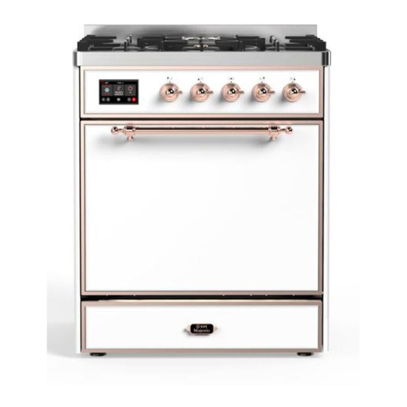ILVE UM30DQNE3WHP Majestic II 30 in. Dual Fuel Range in White
