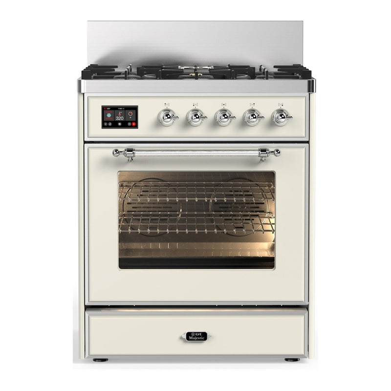 ILVE UM30NR3AWC Majestic III 30 in. Dual Fuel Range in Antique White