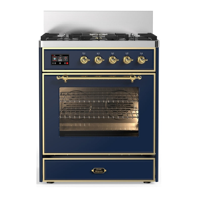 ILVE UM30NR3MBG Majestic III 30 in. Dual Fuel Range in Midnight Blue