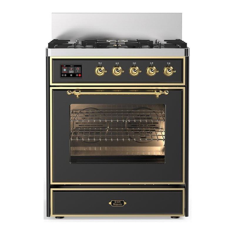 ILVE UM30NR3MGG Majestic III 30 in. Dual Fuel Range in Graphite Matte