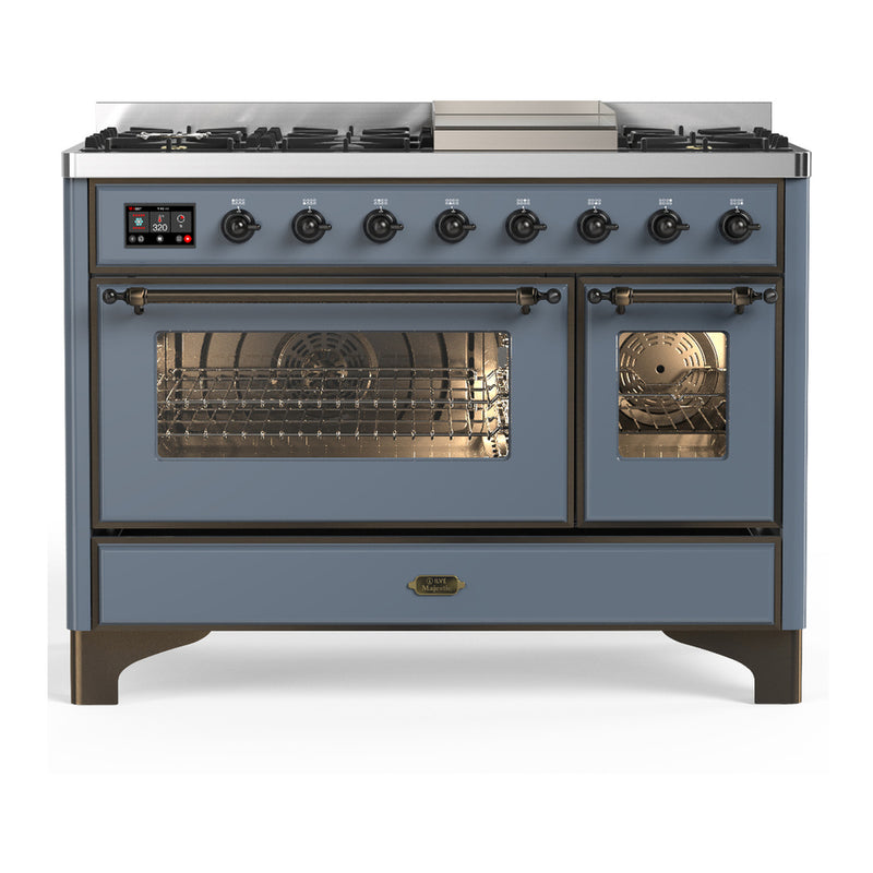 ILVE UM48FNR3BGBLP Majestic 48 in. Dual Fuel Range in Blue Grey