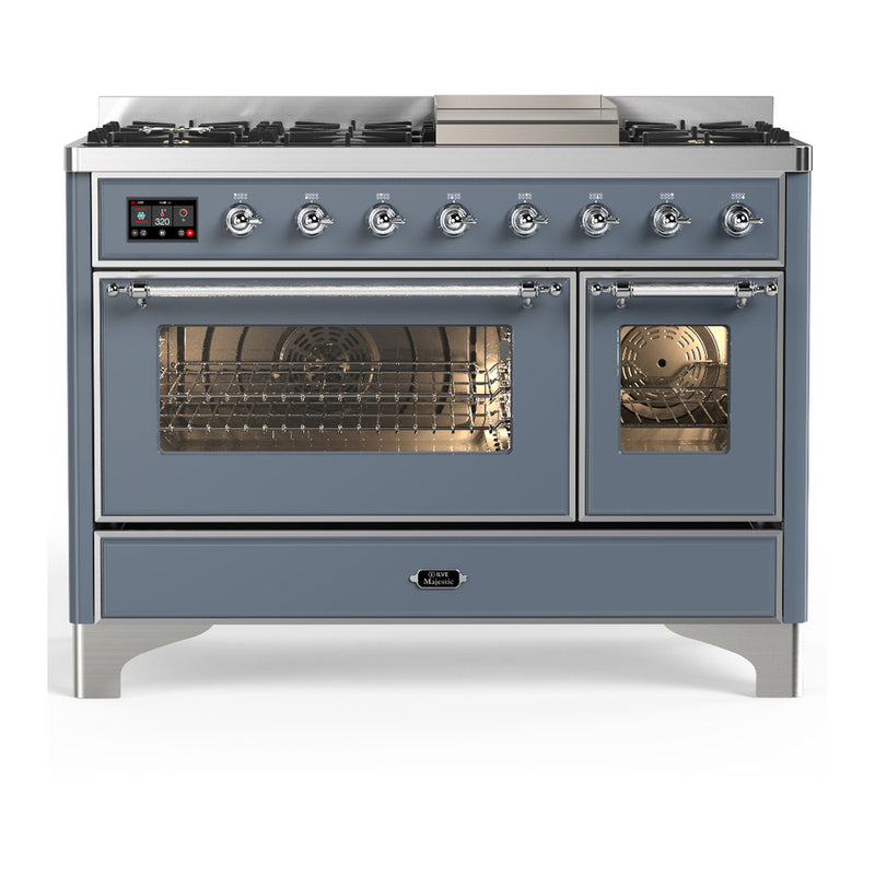 ILVE UM48FNR3BGC Majestic 48 in. Dual Fuel Range in Blue Grey
