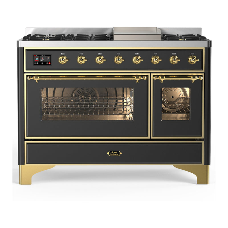 ILVE UM48FNR3MGG Majestic III 48 in. Dual Fuel Range in Graphite Matte