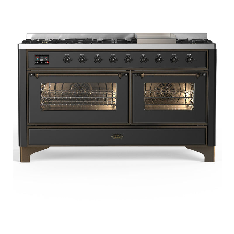 ILVE UM60FNR3MGB Majestic 60 in. Dual Fuel Range in Graphite Matte
