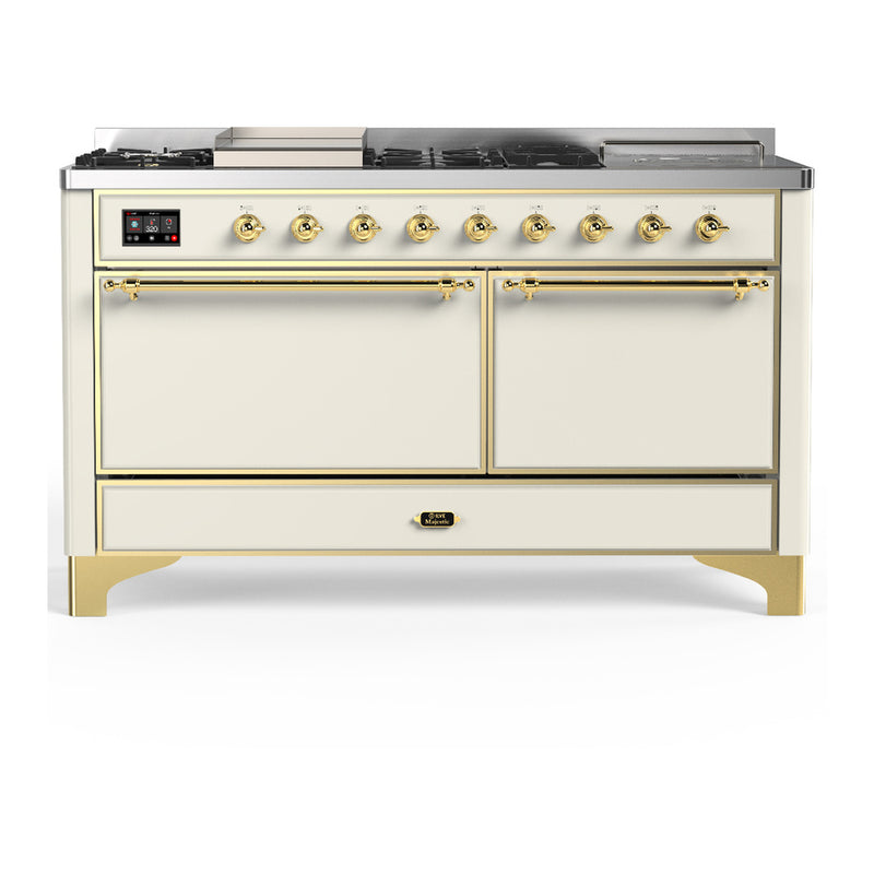 ILVE UM60FSQNR3AWG Majestic 60 in. Dual Fuel Range in Antique White