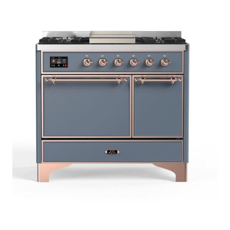 ILVE UMD10FDQNS3BGP Majestic II 40 in. Dual Fuel Range in Blue Grey