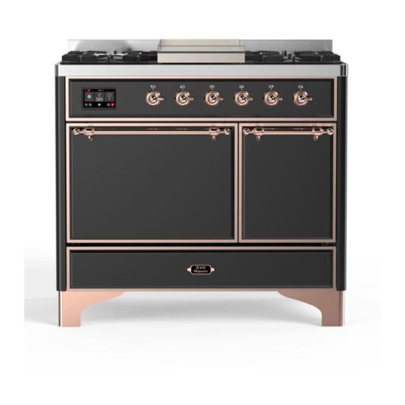 ILVE UMD10FDQNS3MGP Majestic II 40 in. Dual Fuel Range in Graphite Matte