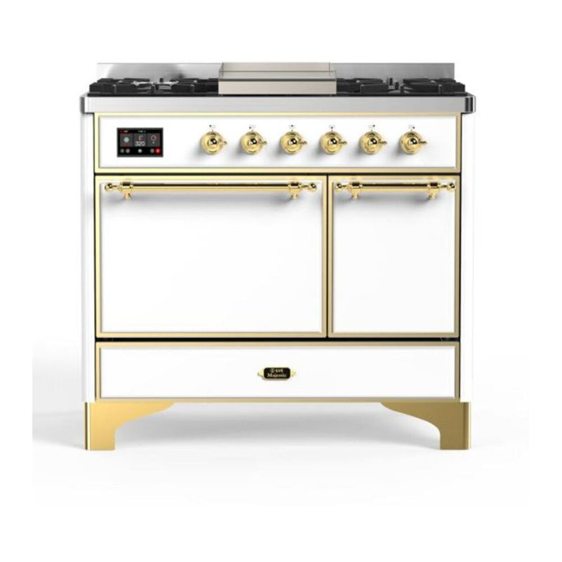 ILVE UMD10FDQNS3WHG Majestic II 40 in. Dual Fuel Range in White
