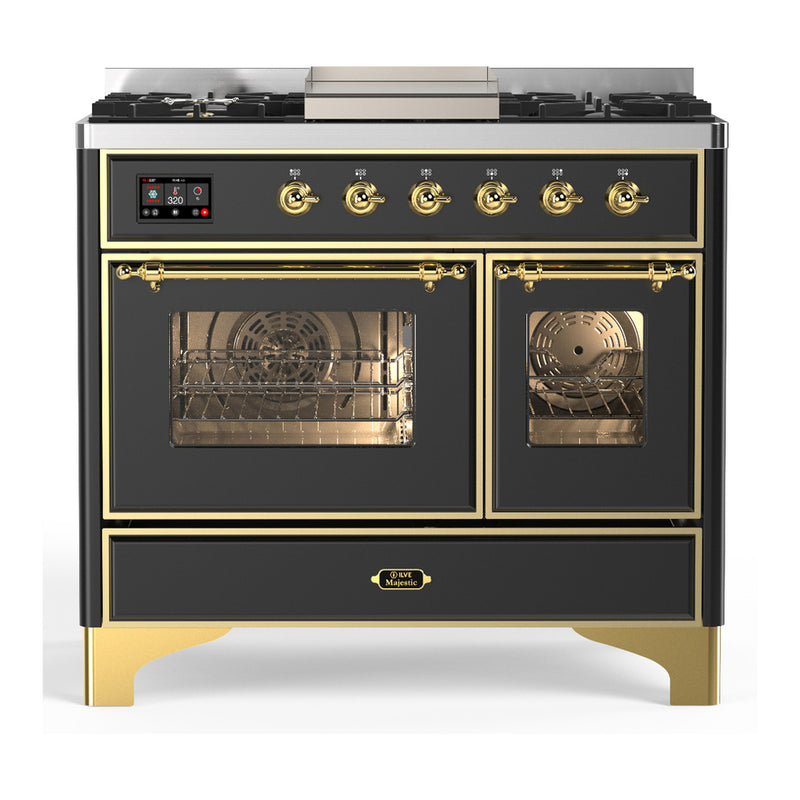 ILVE UMD40FNR3MGG Majestic III 40 in. Dual Fuel Range in Graphite Matte